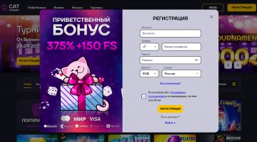 Регистрация в Cat Casino на официальном сайте